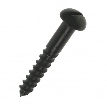 Black Slotted Round Head Woodscrew available from ScrewShop