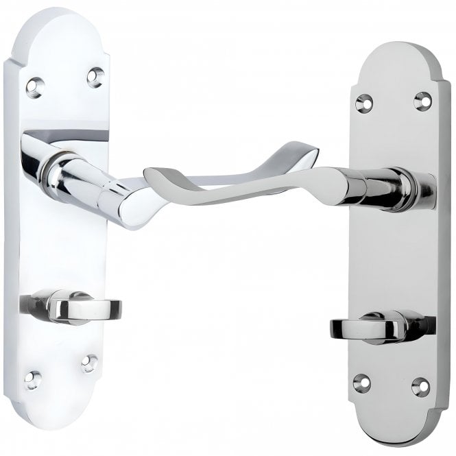 Carisbrooke Shaped Scroll Bathroom Handle - 1 pair