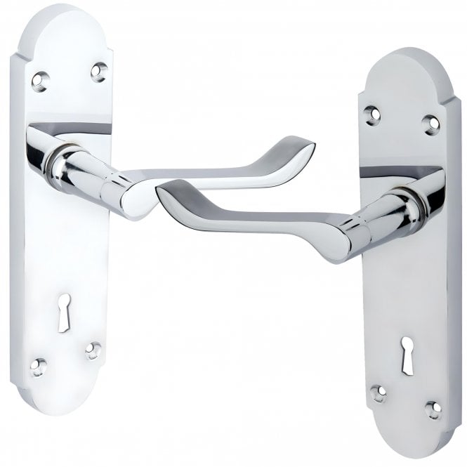 Carisbrooke Shaped Scroll Lock Handle - 1 pair