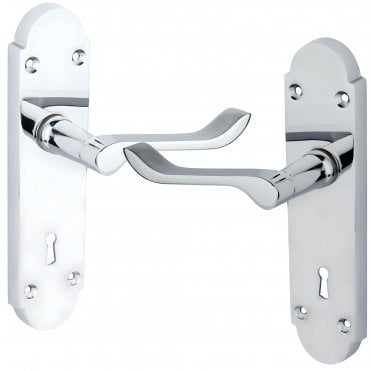 CARISBROOKE SHAPED SCROLL LOCK HANDLE AVAILABLE AT SCREWSHOP