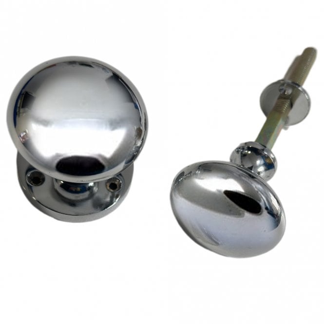 Chrome on Brass Rim Knobset - 50mm