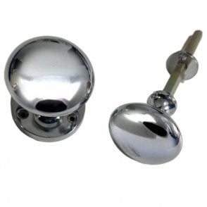 Chrome on Brass Rim Knobset - 50mm
