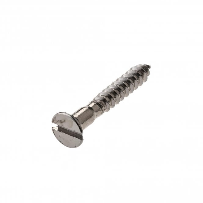 Chrome on Brass Slotted Csk Head Woodscrew