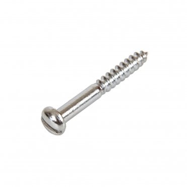 Chrome on Brass Slotted Round Head Woodscrew available from Screwshop
