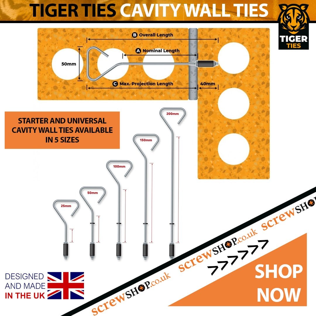 tiger cavity wall ties available at ScrewShop