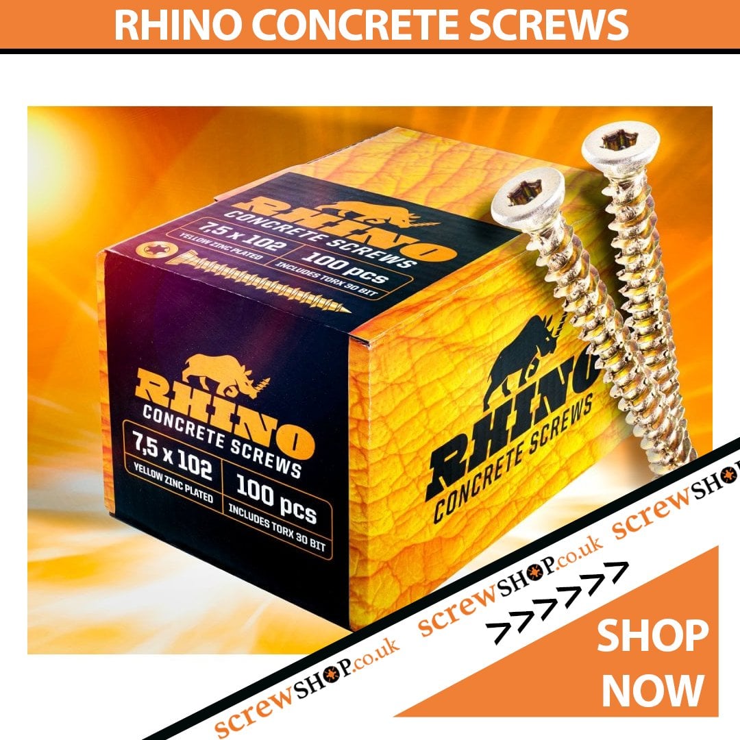 Rhino concrete screws exclusively at ScrewShop