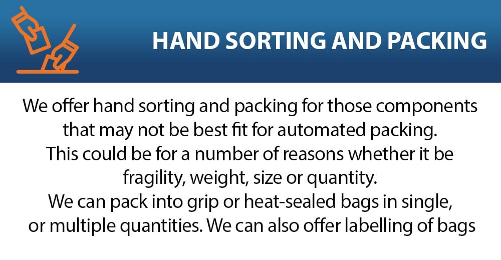 Hand sorting kitting company NE Fasteners Screwshop
