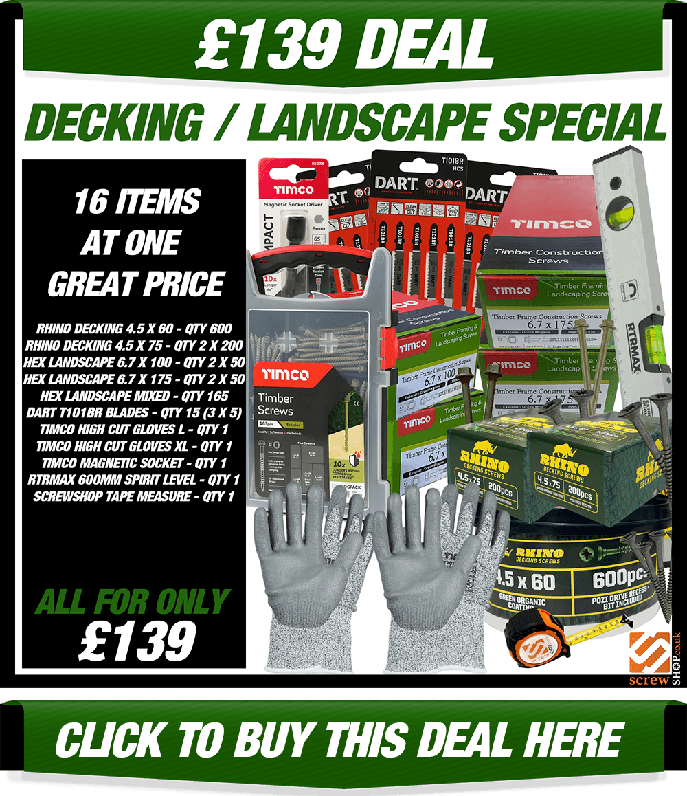 Decking / Landscape Special Deal Bundle available at ScrewShop
