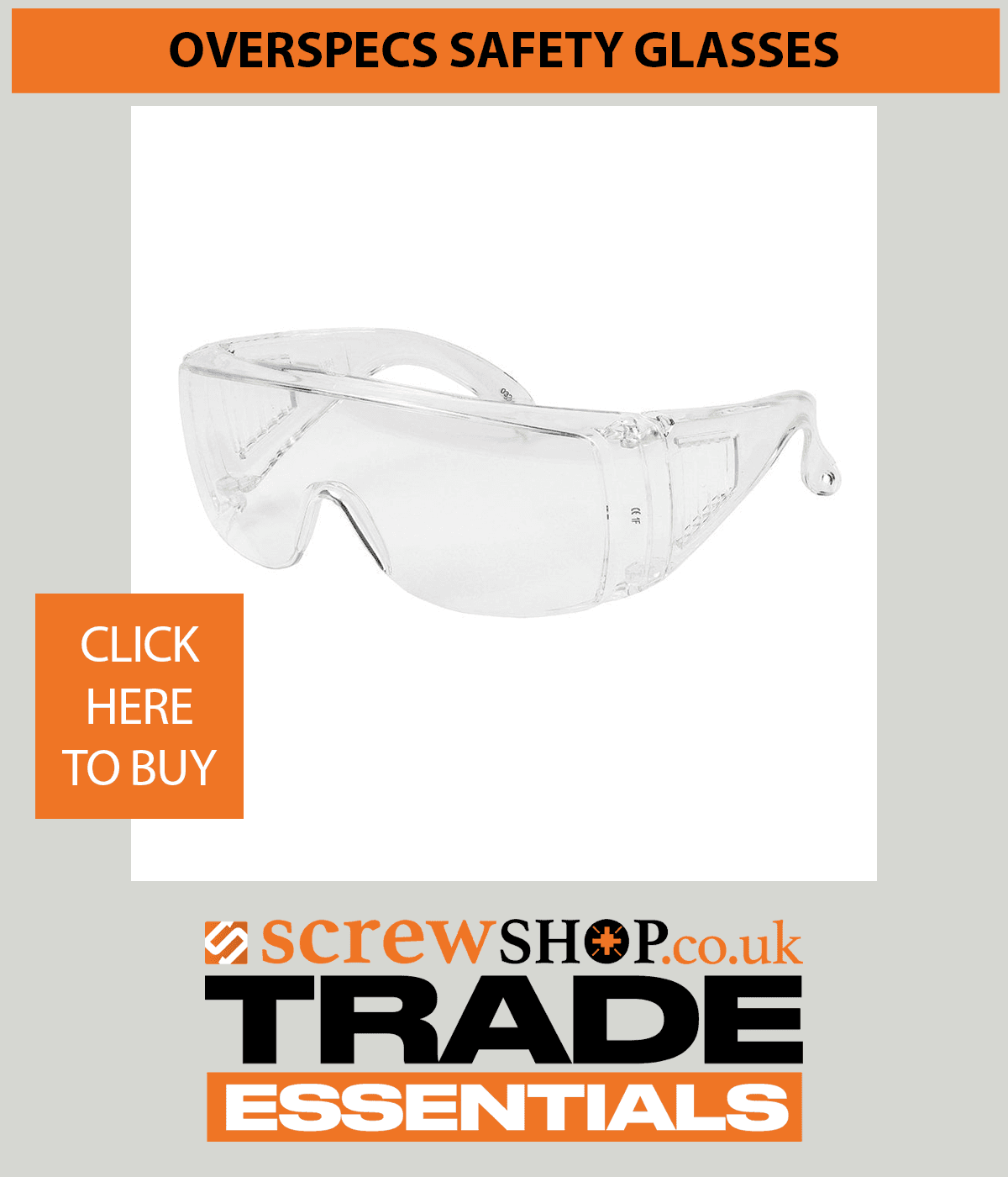 OVERSPECS SAFETY GLASSES AVAILABLE FROM SCREWSHOP