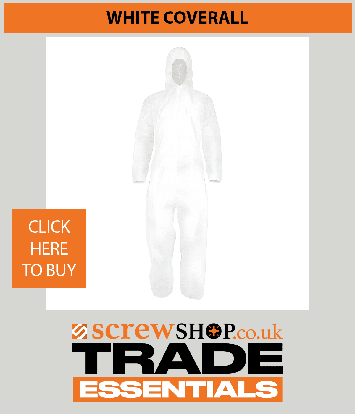 WHITE COVERALL AVAILABLE FROM SCREWSHOP