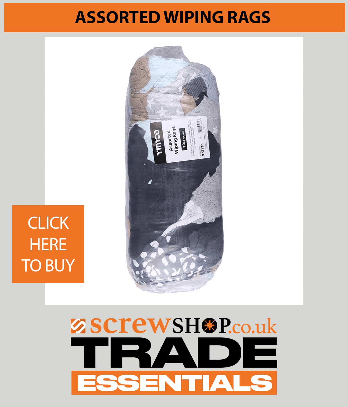 ASSORTED WIPING RAGS AVAILABLE FROM SCREWSHOP