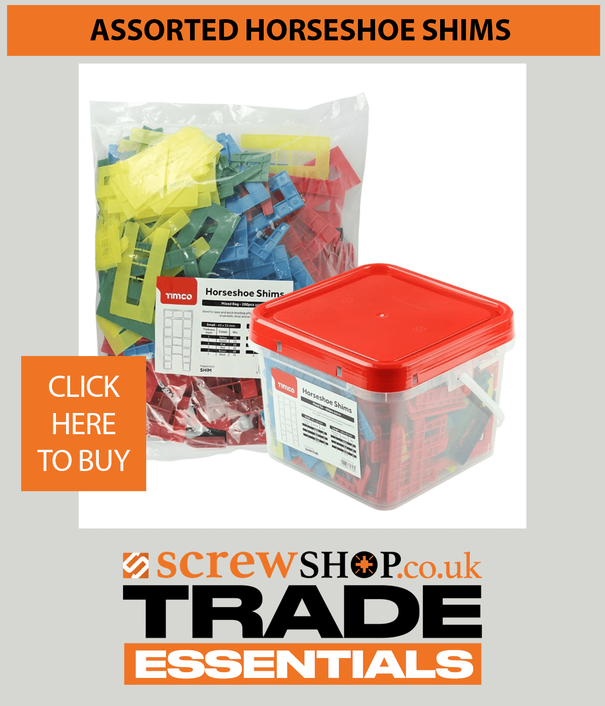 ASSORTED HORSESHOE SHIMS AVAILABLE FROM SCREWSHOP