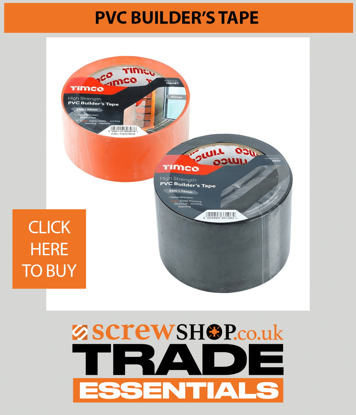 PVC BUILDERS TAPE AVAILABLE FROM SCREWSHOP