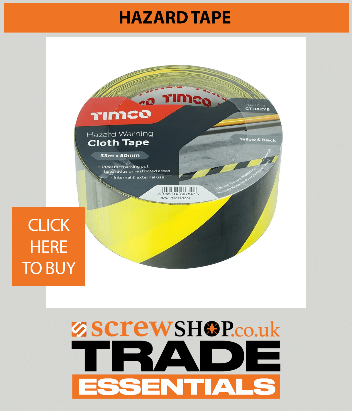 HAZARD TAPE AVAILABLE FROM SCREWSHOP