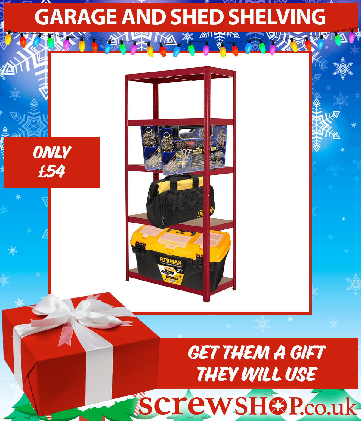 Garage and Shed Shelving available at ScrewShop