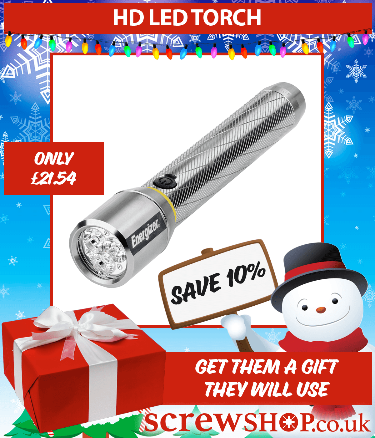 Energizer HD Torch available from ScrewShop