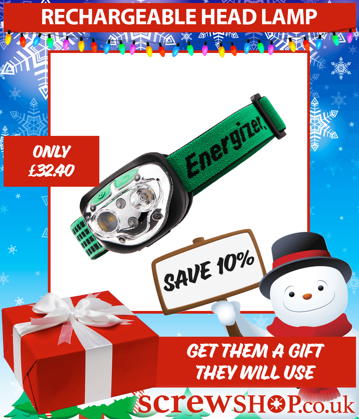 Energizer Head Lamp available from ScrewShop