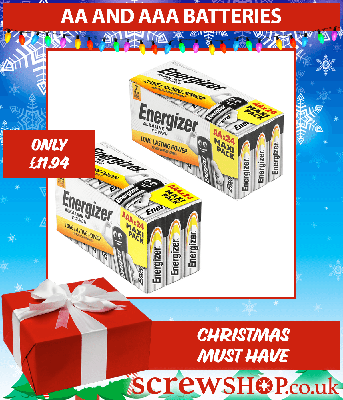 AA and AAA Batteries Value Pack available from ScrewShop
