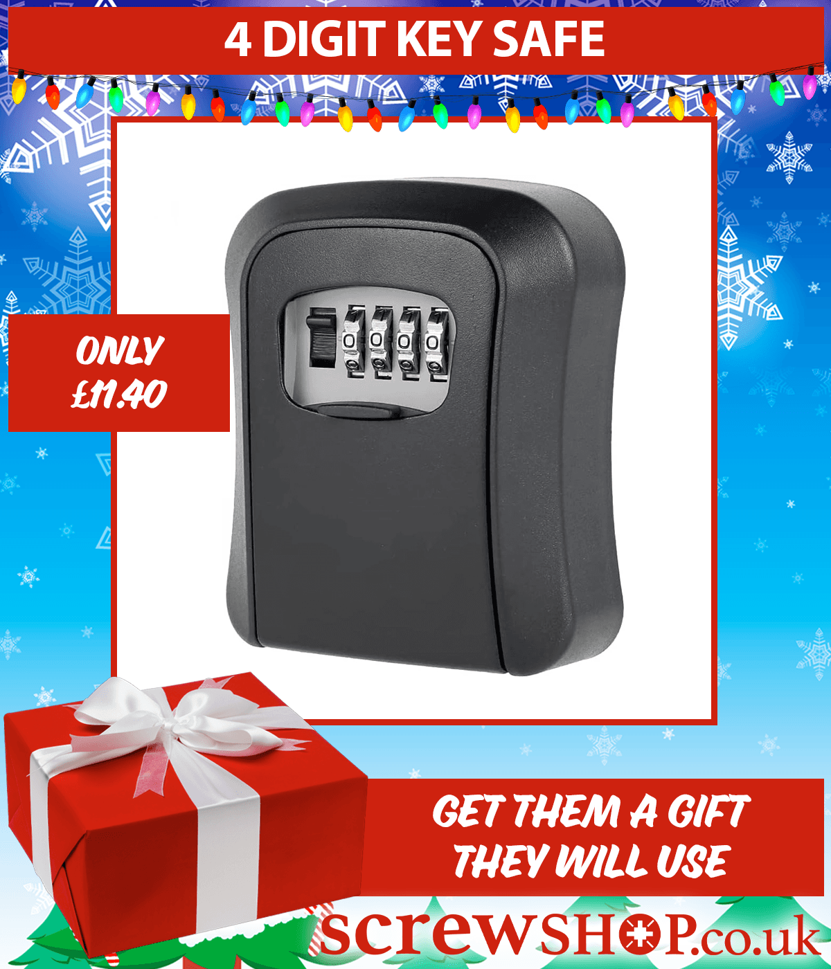 4 Digit Key Safe available from ScrewShop