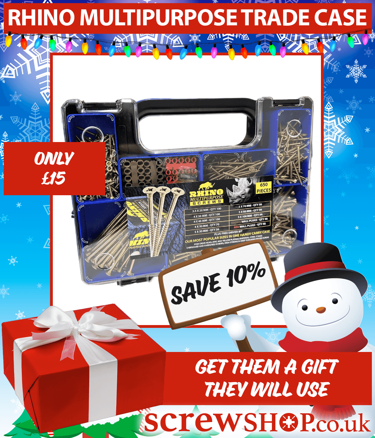 Rhino Multipurpose Screws Trade Carry Case available from ScrewShop