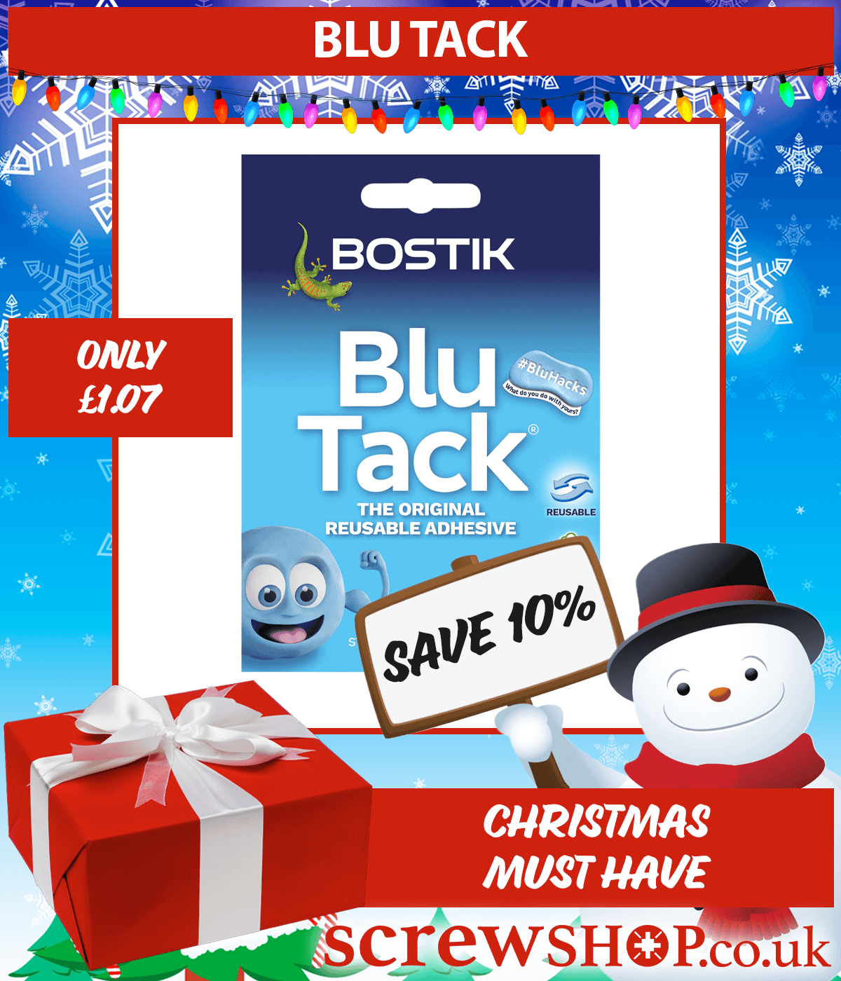 Blu Tack available from ScrewShop