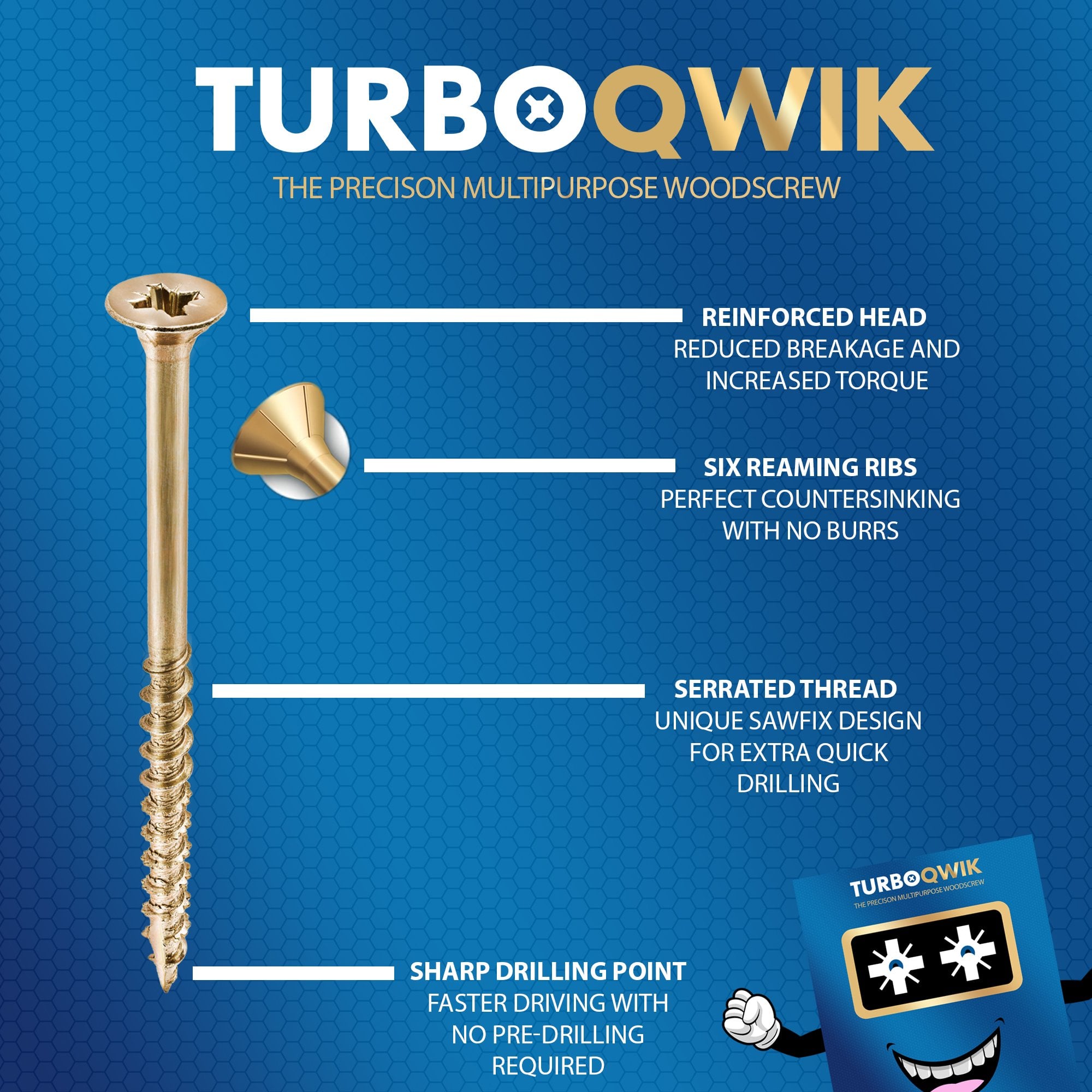 TURBOQWIK PREMIUM WOODSCREW REISSER CUTTER SCREW