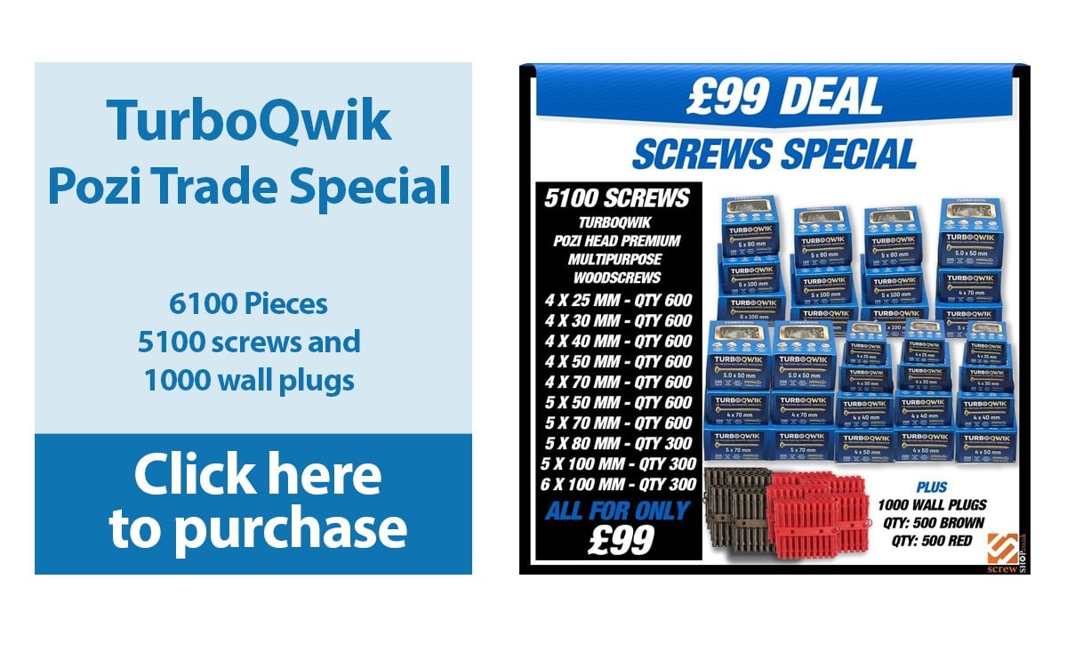 TURBOQWIK REISSER WOOD SCREWS REPLACEMENT TRADE SPECIAL