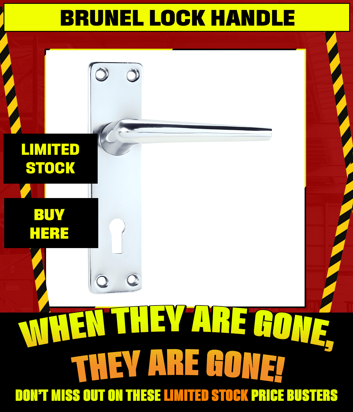 BRUNEL LOCK HANDLE DISCONTINUED DEAL OFFER AT SCREWSHOP