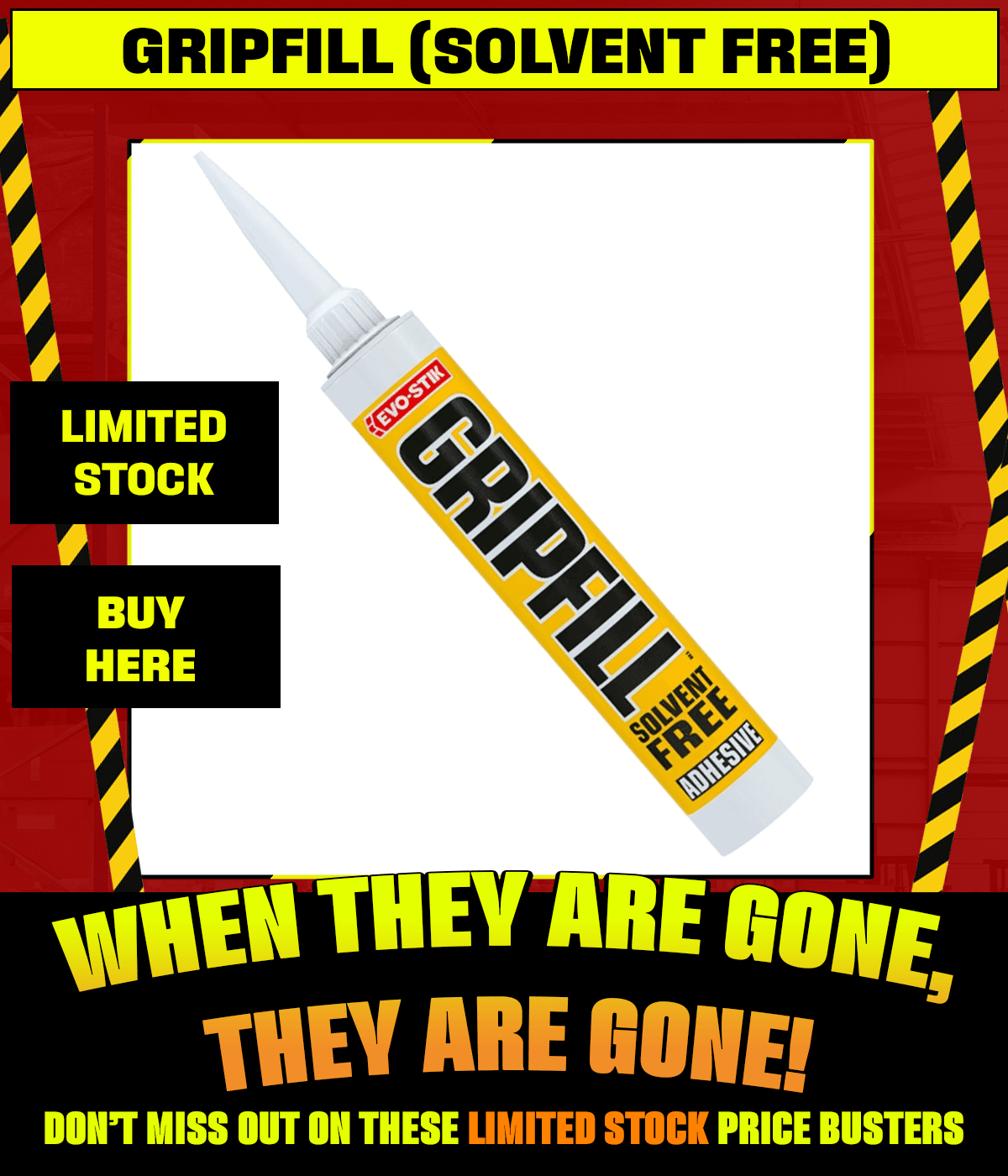 GRIPFILL SOLVENT FREE DISCONTINUED DEAL OFFER AT SCREWSHOP