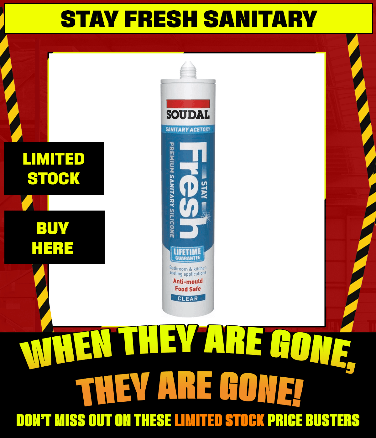STAY FRESH SANITARY SILICONE DISCONTINUED DEAL OFFER AT SCREWSHOP