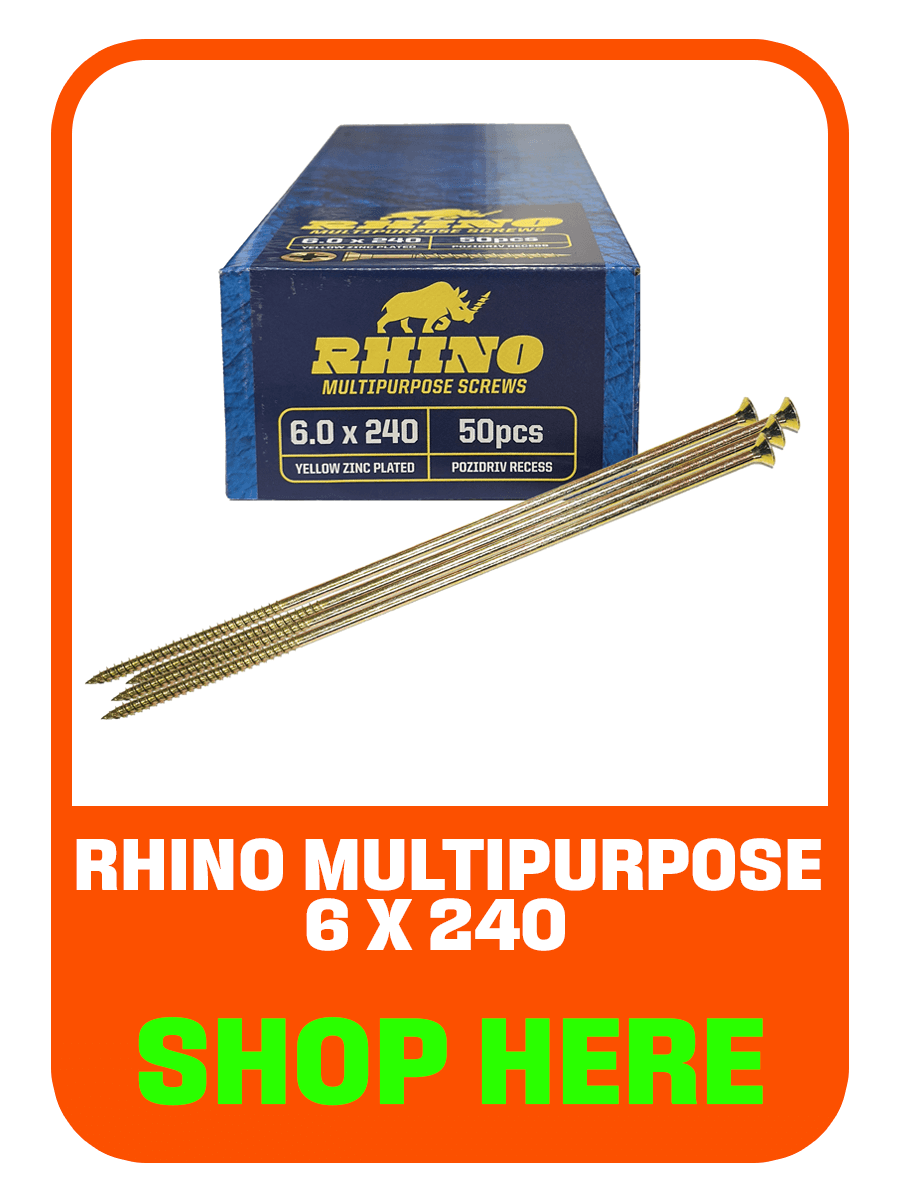 RHINO MULTIPURPOSE 6 X 240 SCREWS