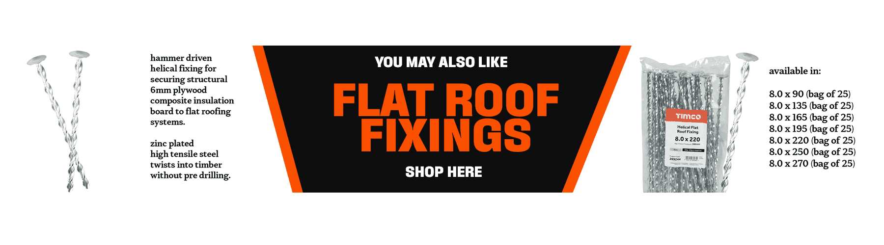 FLAT ROOF FIXINGS AVAILABLE