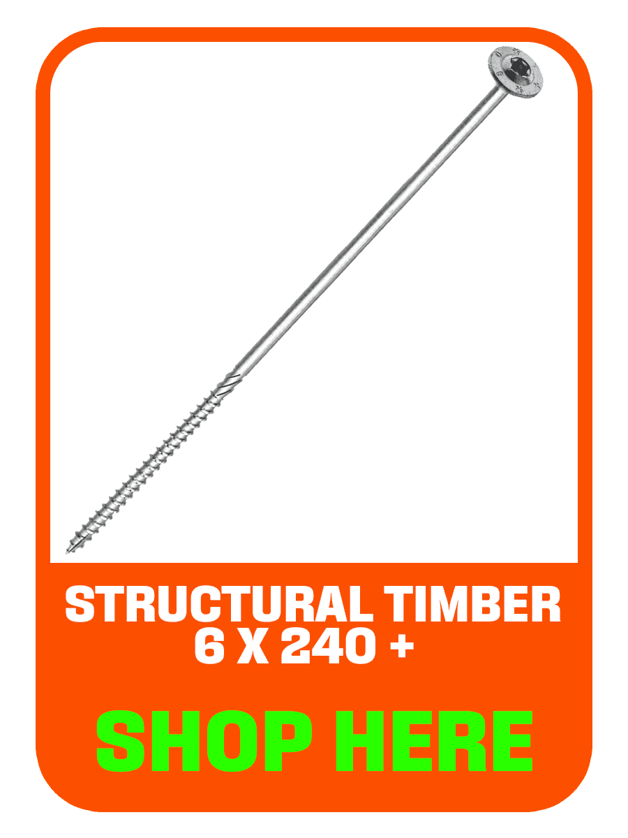 STRUCTURAL TIMBER SCREWS 6 X 240 PLUS