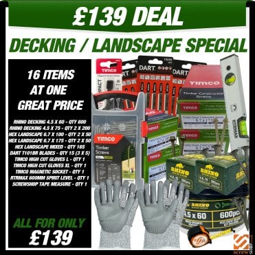 decking screws and landscape screws bundle deal available from ScrewShop