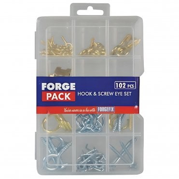 FORGEPACK HOOK AND SCREW EYE KIT 102 pcs CONTENTS AVAILABLE AT SCREWSHOP