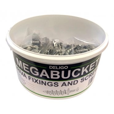 MEGA BUCKET METAL PLASTERBOARD FIXINGS 200 METAL PLUGS AND 200 SCREWS AVAILABLE FROM SCREWSHOP