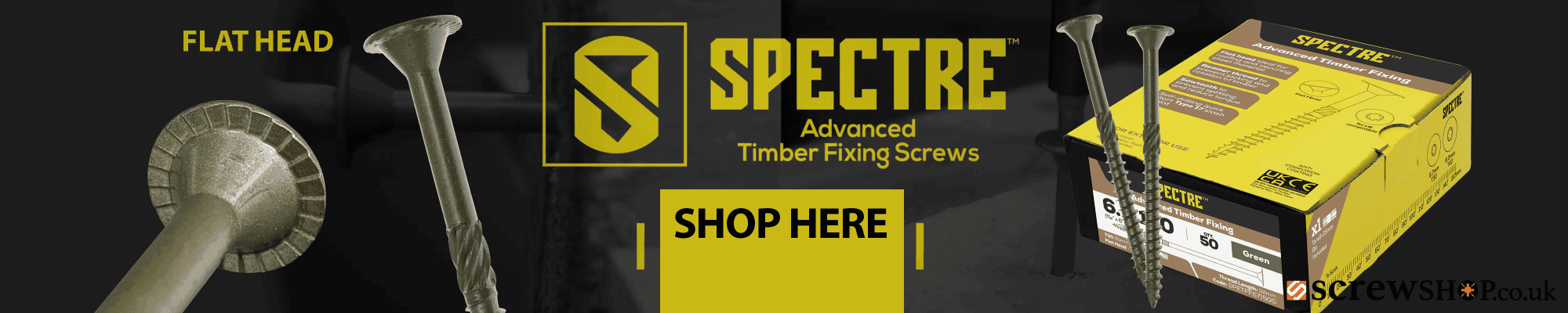 SPECTRE ADVANCED TIMBER SCREWS FLAT HEAD (NS)