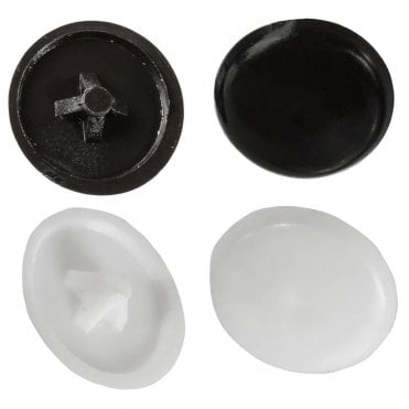 BLACK OR WHITE POZI SCREW COVER CAPS AVAILABLE FROM SCREWSHOP
