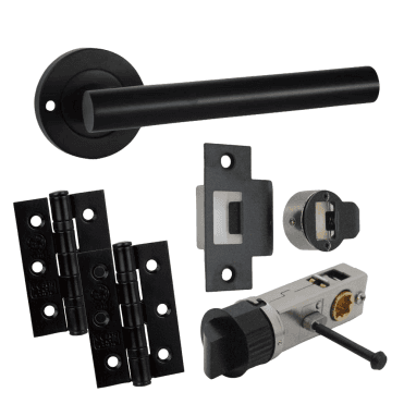 LAUREL LEVER ON ROSE PRIVACY PUSH BUTTON DOOR HANDLE PACK AVAILABLE FROM SCREWSHOP