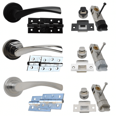 Privacy Twirl Lever on Rose Door Handle Pack available from Screwshop