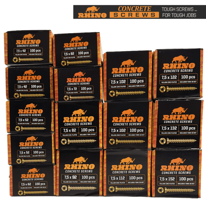 Rhino Screws Concrete Frame Screws - Masonry Trade Special