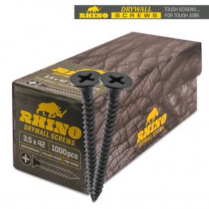Rhino Screws Drywall Screws Black Phosphate Fine Thread - Large Box 