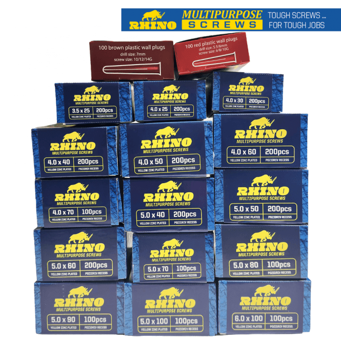 Rhino Screws Multi-Purpose Chipboard Yellow Screws - Trade Pack