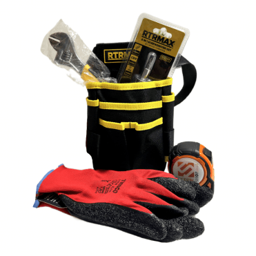 TOOL BELT BUNDLE WITH TOOLS AND GLOVES AVAILABLE FROM SCREWSHOP