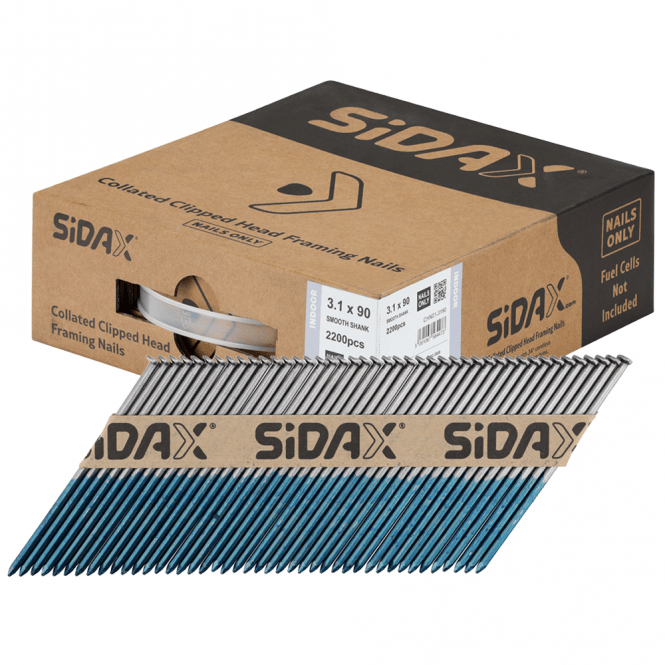 SiDAX 1st Fix Collated Clipped Head Nails - Bright - No Fuel