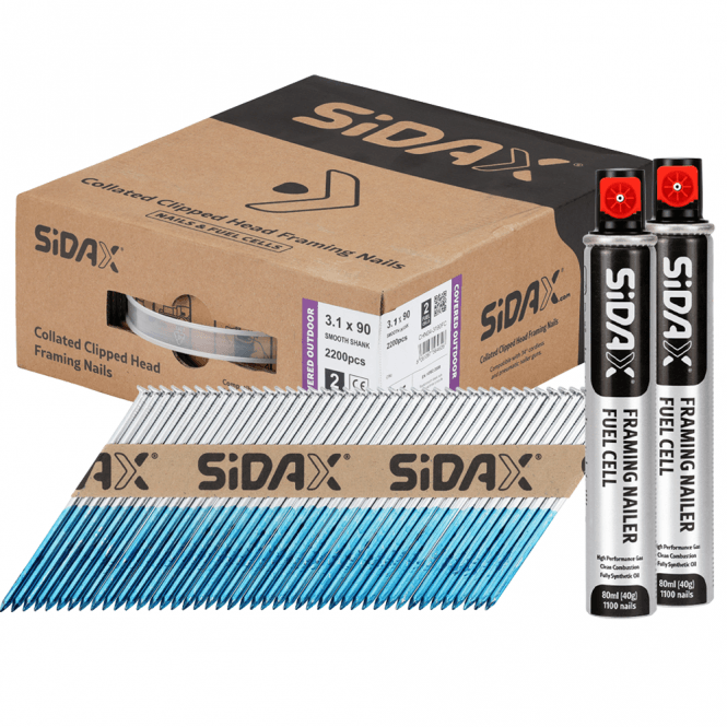 SiDAX 1st Fix Collated Clipped Head Nails - EGLV - With Fuel