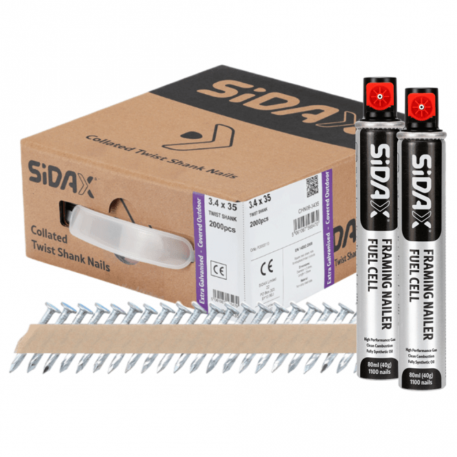SiDAX Collated Twist Shank Nails - PPN - ELGV - With Fuel