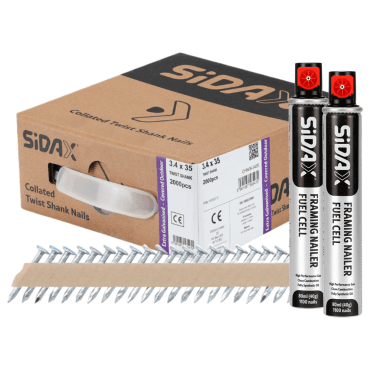 COLLATED TWIST SHANK PPN NAILS WITH 2 FUEL CELLS AVAILABLE FROM SCREWSHOP