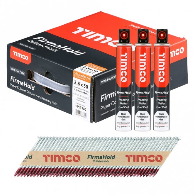 TIMCO 1st Fix Collated Clipped Head Nails - GALV PLUS - With Fuel 