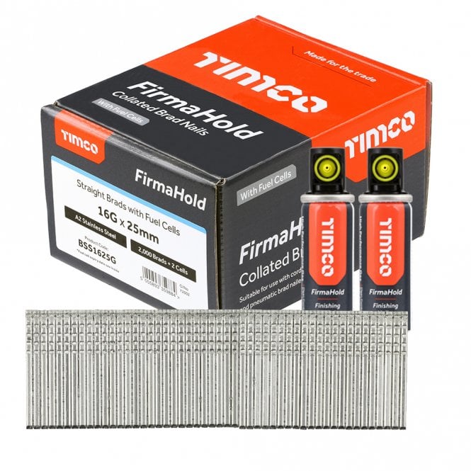 TIMCO 2nd Fix - Stainless - Straight - Brad Nails - With Fuel